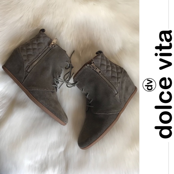 DV by Dolce Vita Shoes - DV DOLCE VITA Suede Lace-up Wedge Ankle Boots